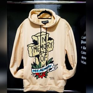 Reason Brand Mens In Memory Of My Memory Graphic Print Hoodie - Khaki Large